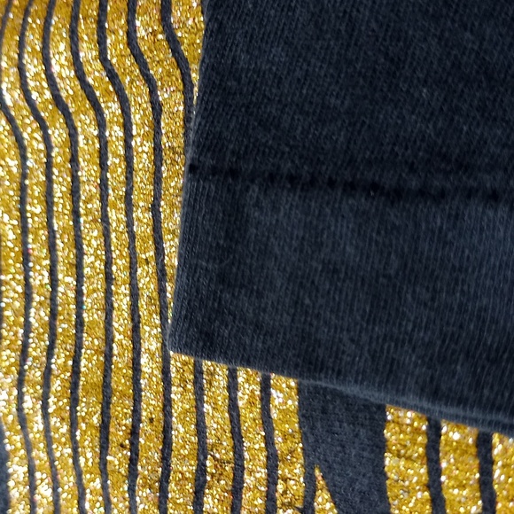 Vintage 90s Diamond Dust tropical Sunset GOLD Graphic Single Stitch T-Shirt - Picture 5 of 6